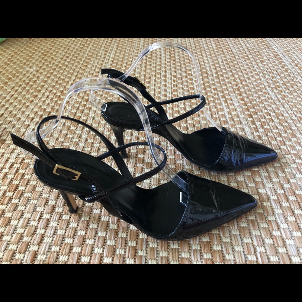 Tibi Patent Leather strapped heels.